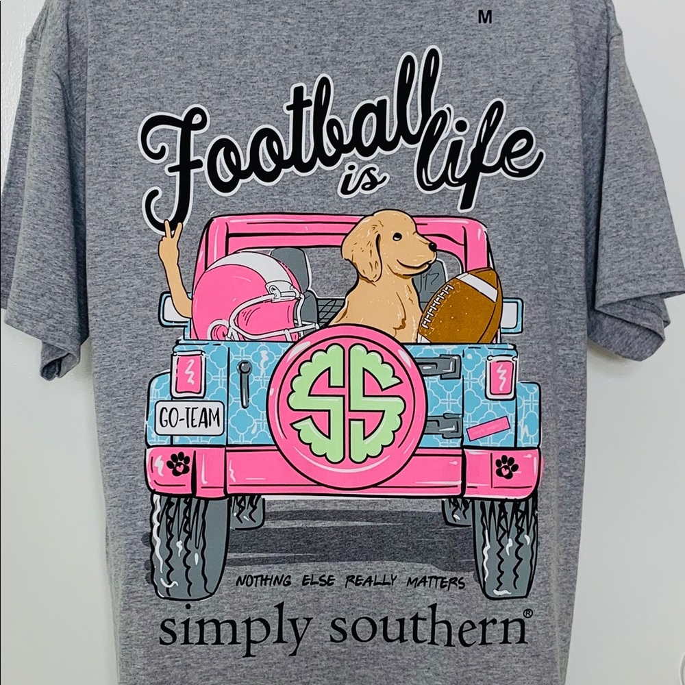 Simply Southern Short Sleeve Tee Shirt Football M